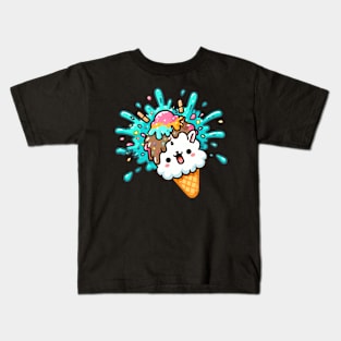 Tilted lama ice cream Kids T-Shirt